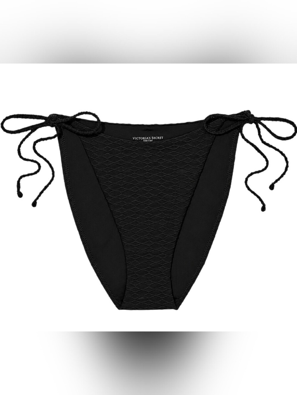 Victoria's Secret Swim Side-Tie Bikini Bottom Sz Small NWT Black